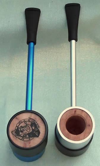 Nording Sailor pipe; Briar bowl, anodised aluminium housing